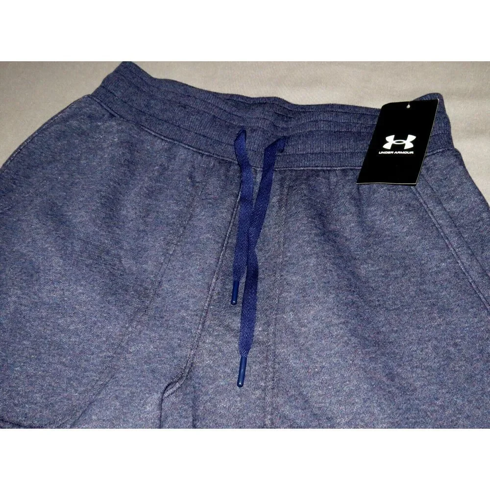 NEW! Men's Under Armour‎ Dark Blue Draw String Hustle Fleece Shorts Small NWT!